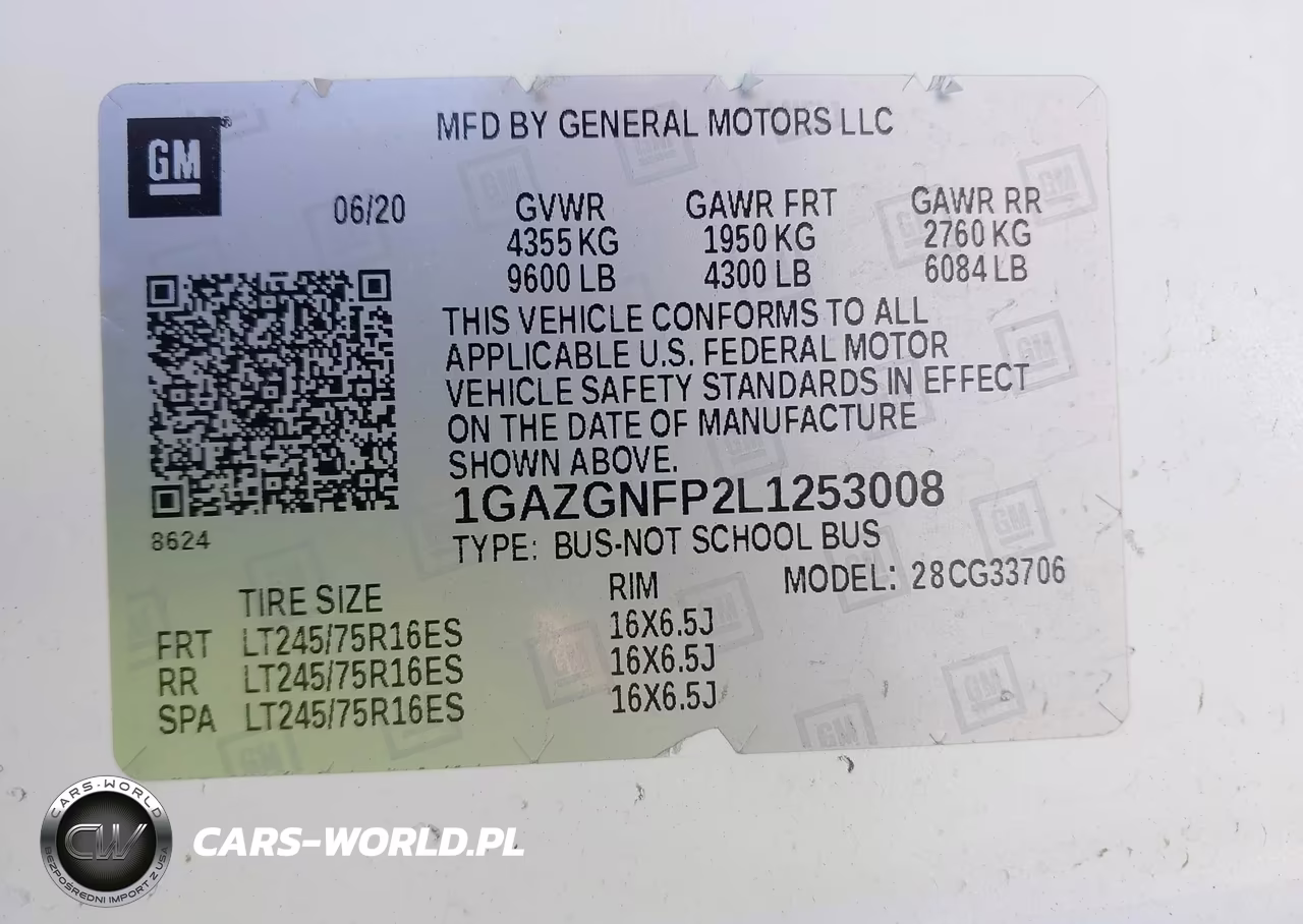 2020 Chevrolet Express Passenger Rwd 3500 Extended Wheelbase Ls VIN:1GAZGNFP2L1253008 - 9