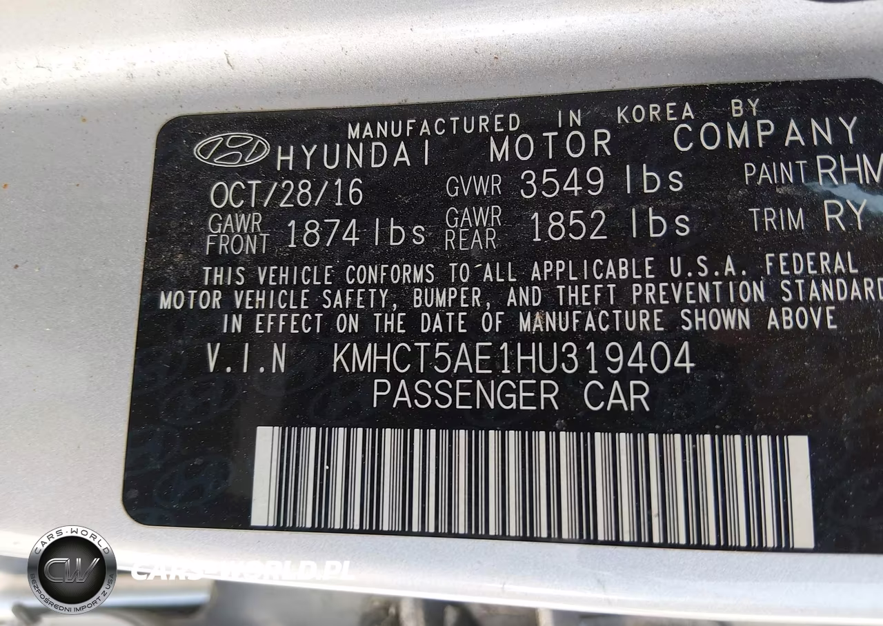 2017 Hyundai Accent Se VIN:KMHCT5AE1HU319404 - 9