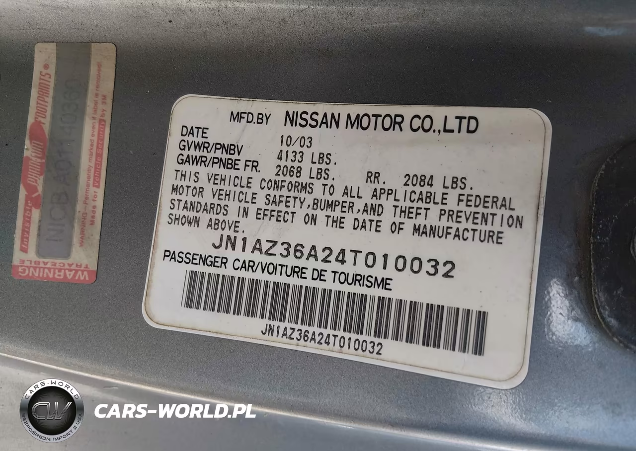 2004 Nissan 350Z Touring VIN:JN1AZ36A24T010032 - 9