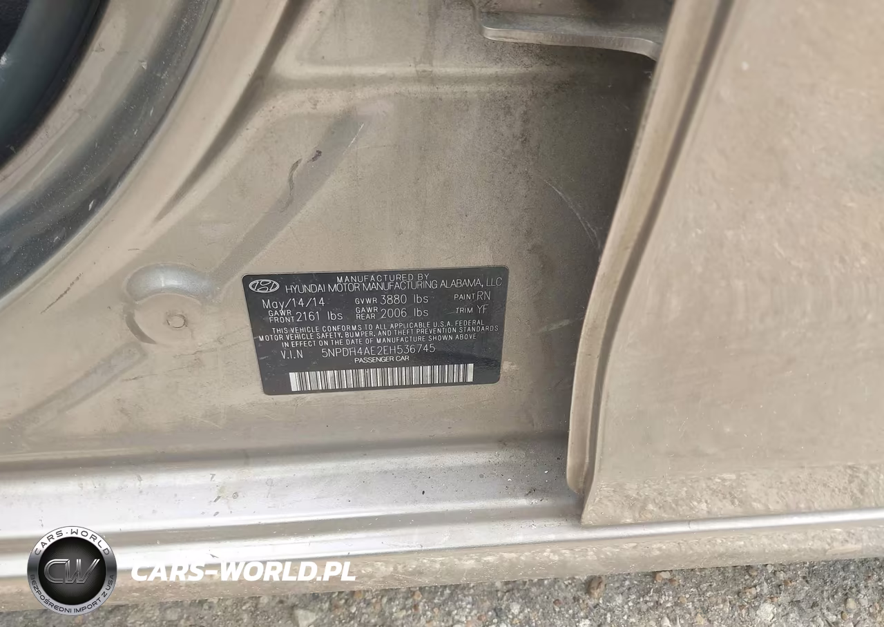 2014 Hyundai Elantra Se VIN:5NPDH4AE2EH536745 - 9