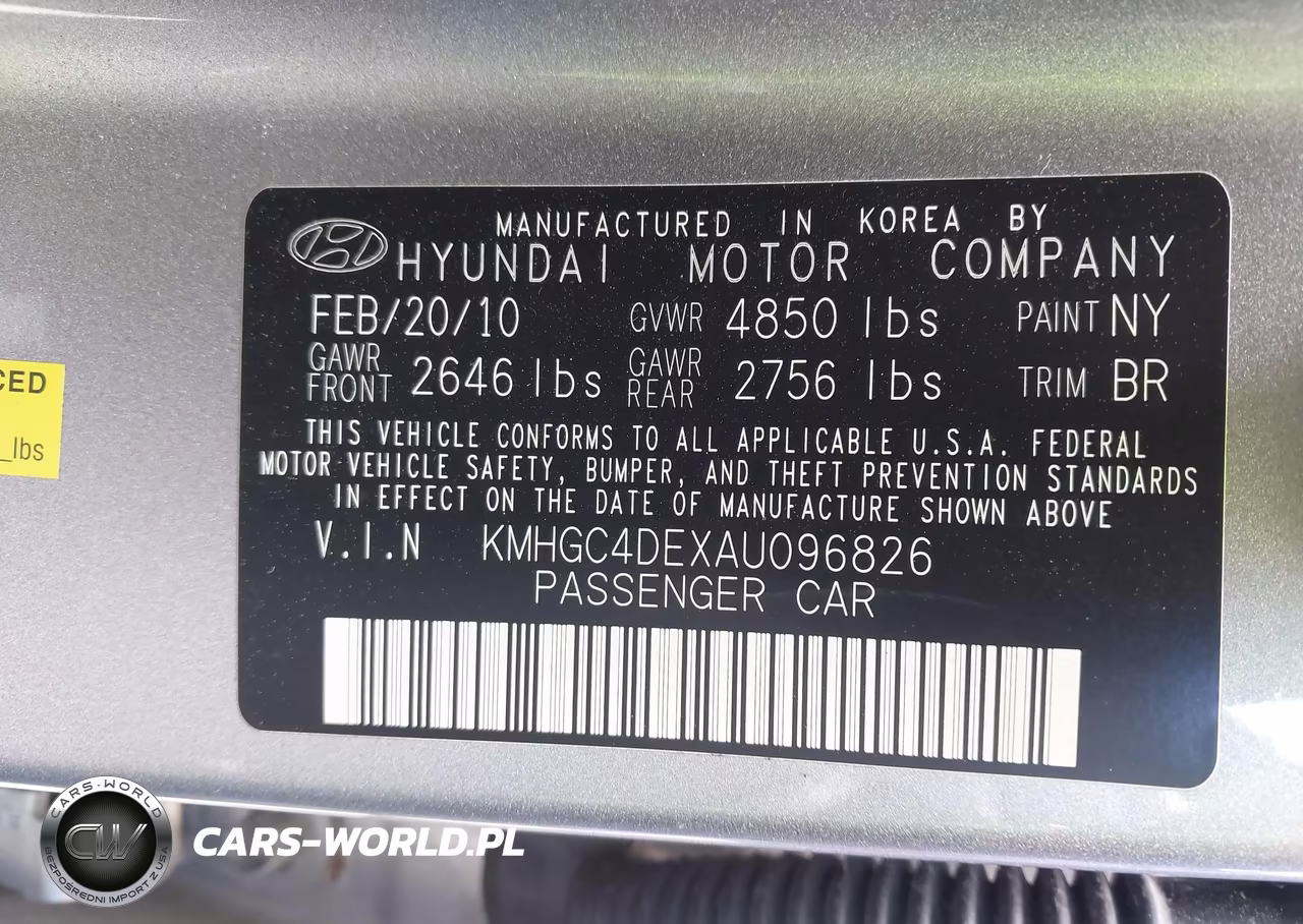 2010 Hyundai Genesis 3.8 VIN:KMHGC4DEXAU096826 - 9