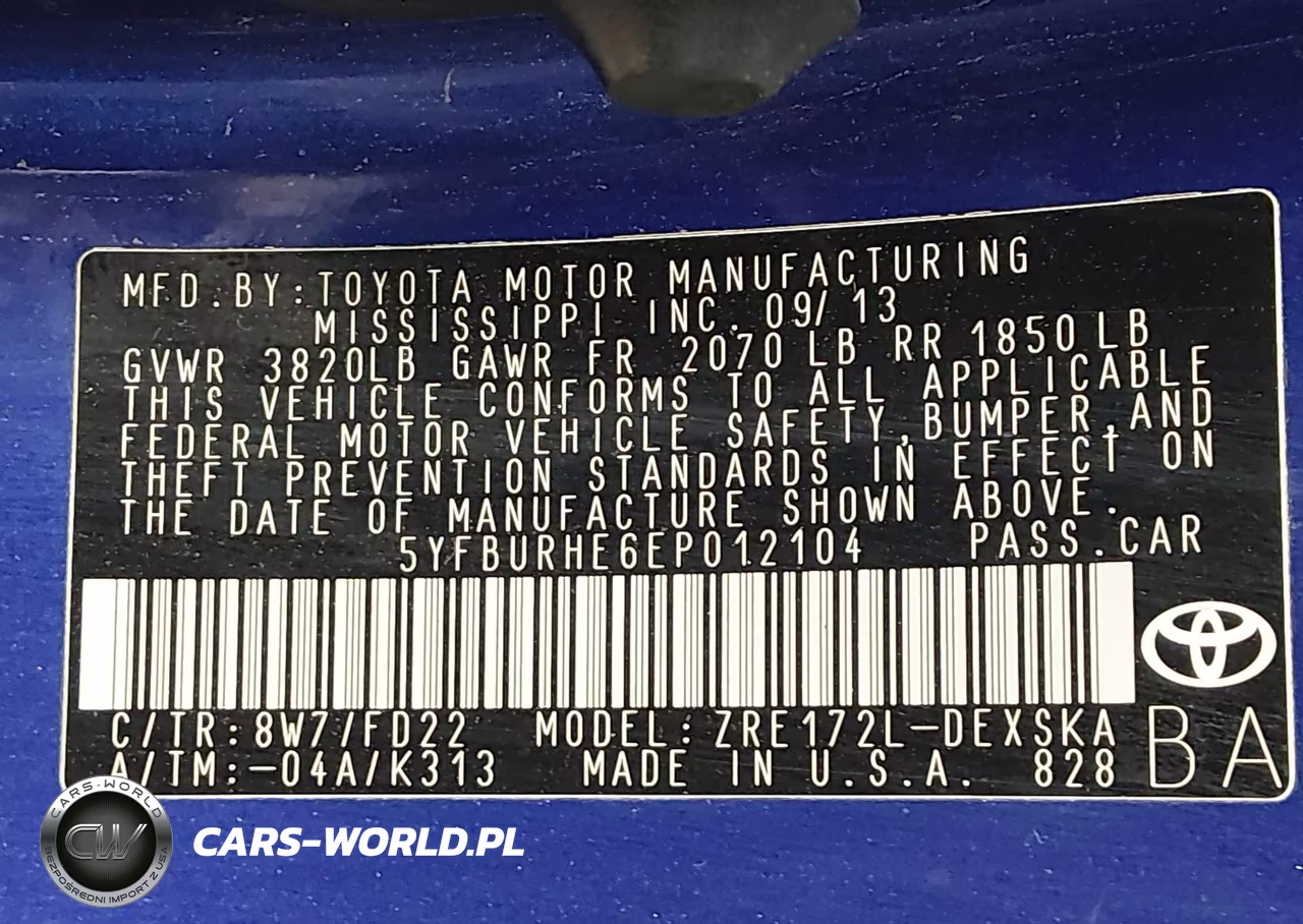2014 Toyota Corolla S Plus VIN:5YFBURHE6EP012104 - 9