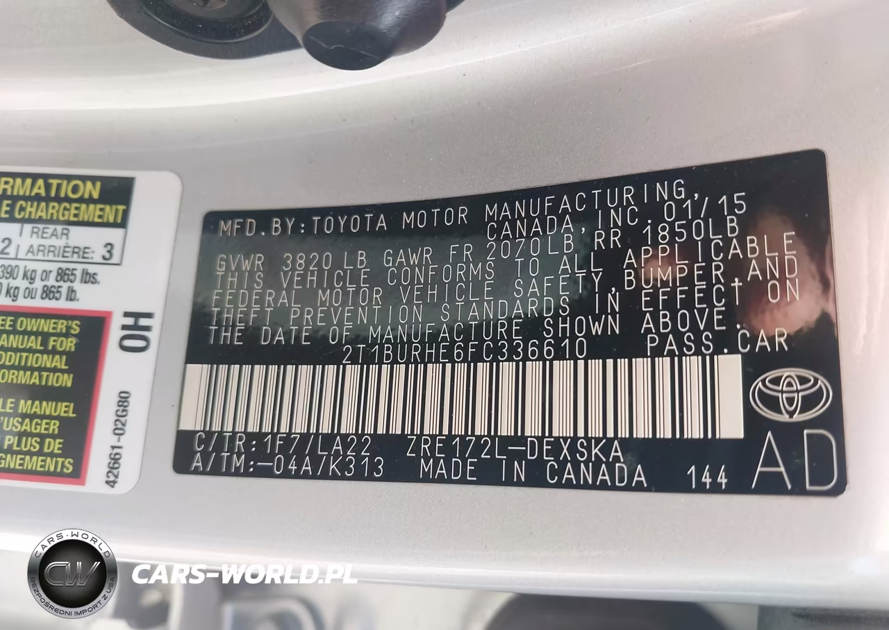 2015 Toyota Corolla L-Le-Le Pls-Prm-S-S Pls VIN:2T1BURHE6FC336610 - 9