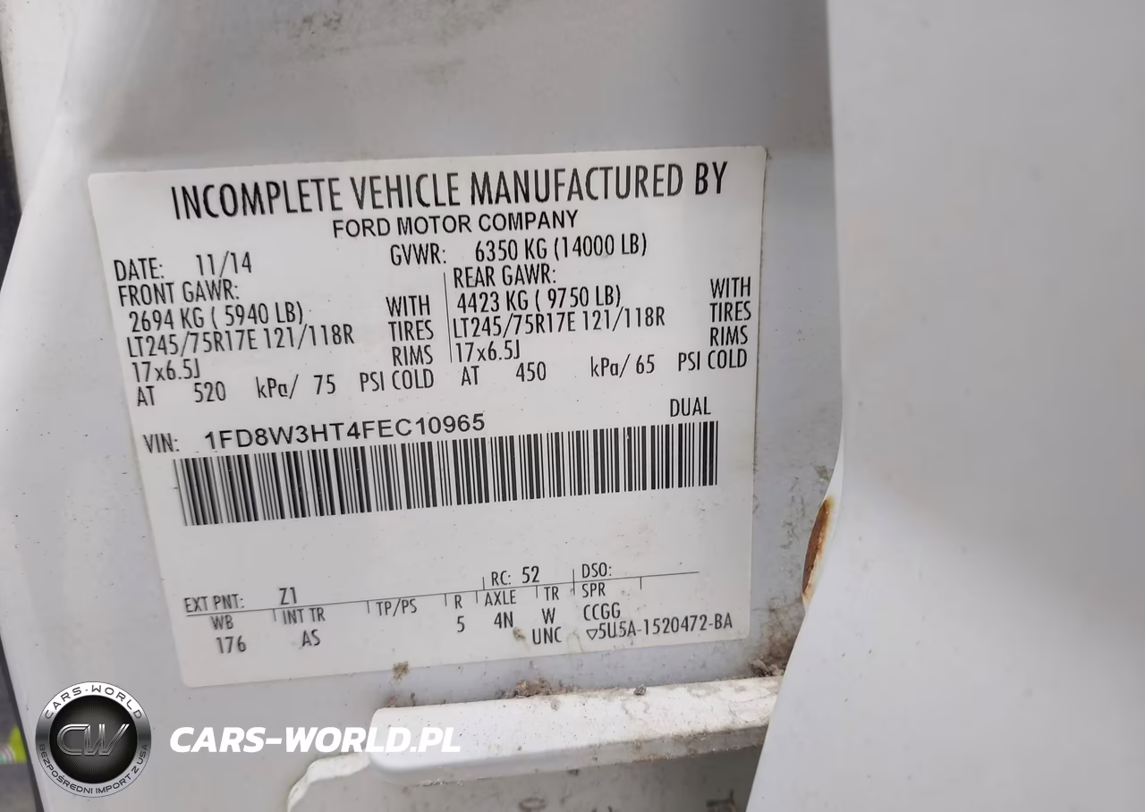 2015 Ford F-350 Chassis Xl VIN:1FD8W3HT4FEC10965 - 8