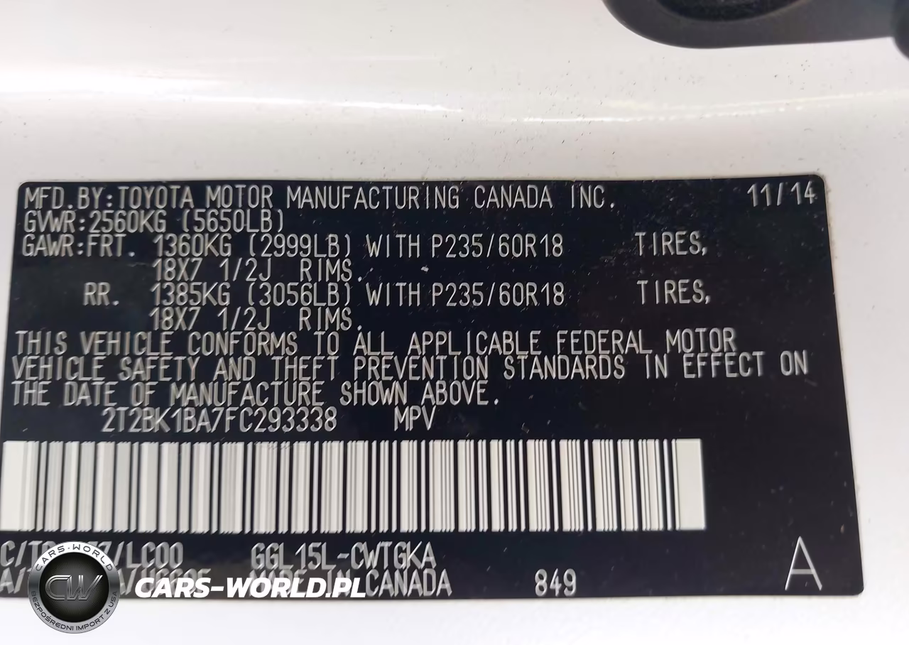 2015 Lexus Rx 350 VIN:2T2BK1BA7FC293338 - 9