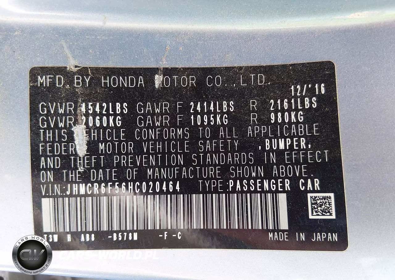 2017 Honda Accord Hybrid Ex-L VIN:JHMCR6F56HC020464 - 9