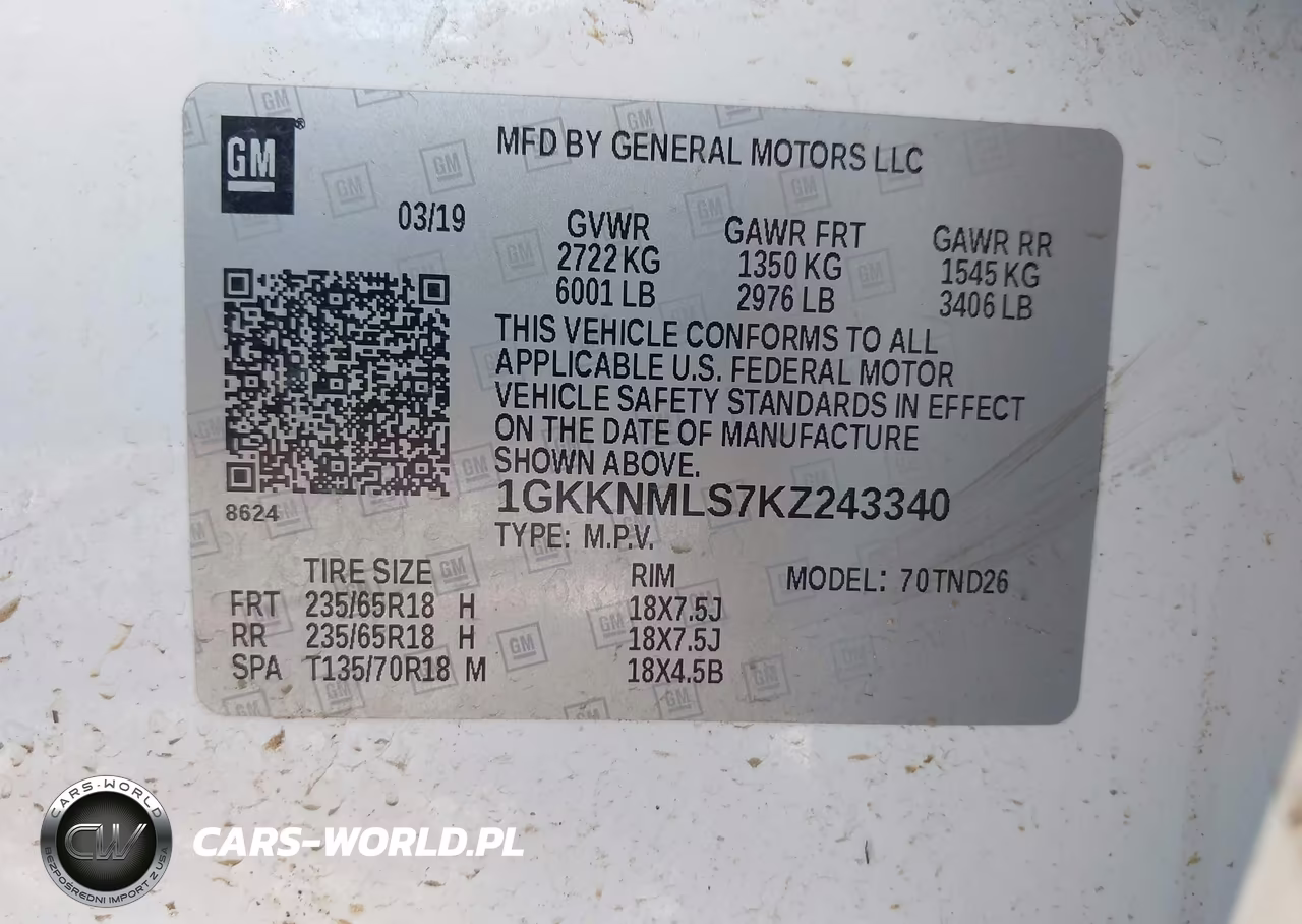 2019 GMC Acadia Slt-1 VIN:1GKKNMLS7KZ243340 - 9
