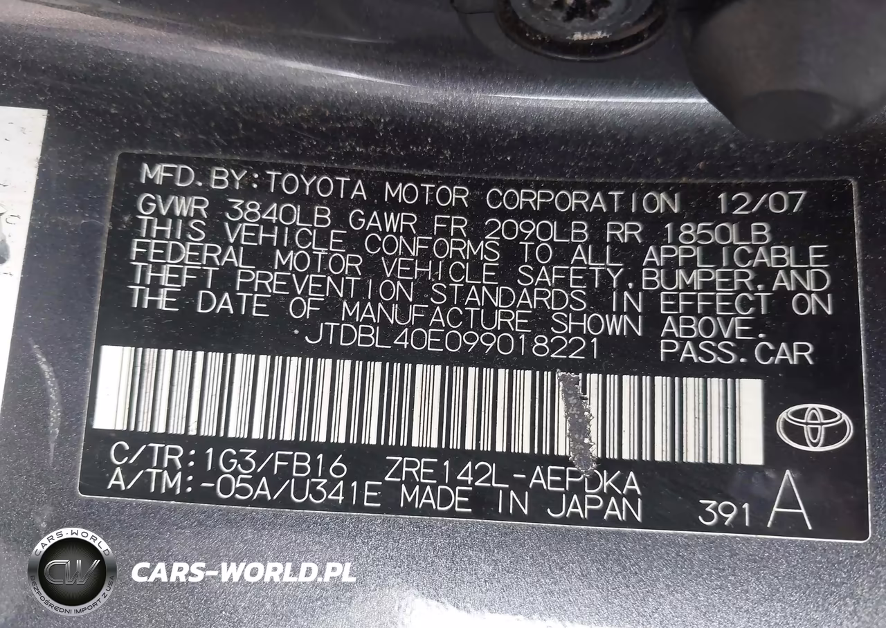 2009 Toyota Corolla Le VIN:JTDBL40E099018221 - 9