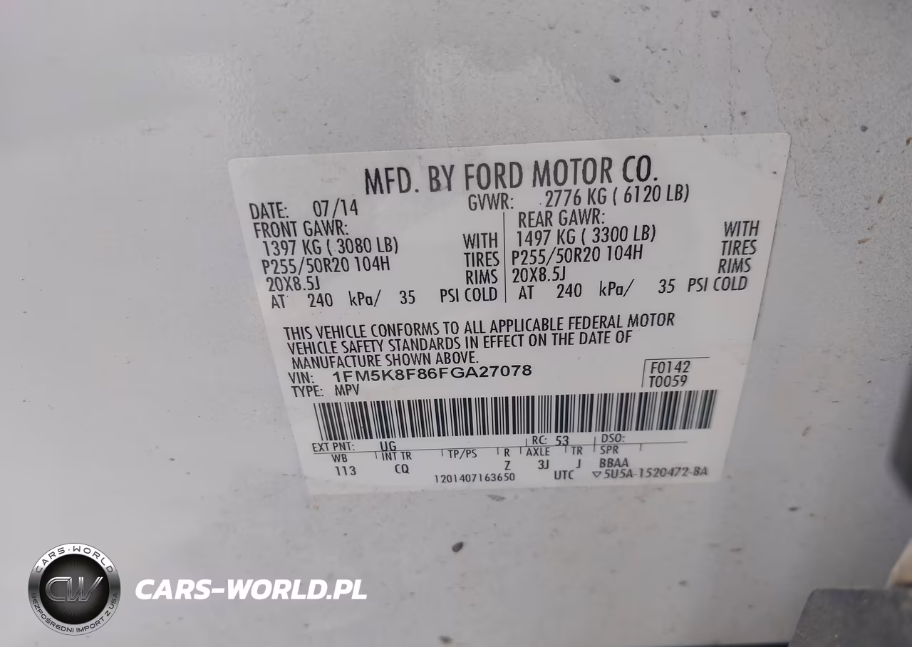 2015 Ford Explorer Limited VIN:1FM5K8F86FGA27078 - 9