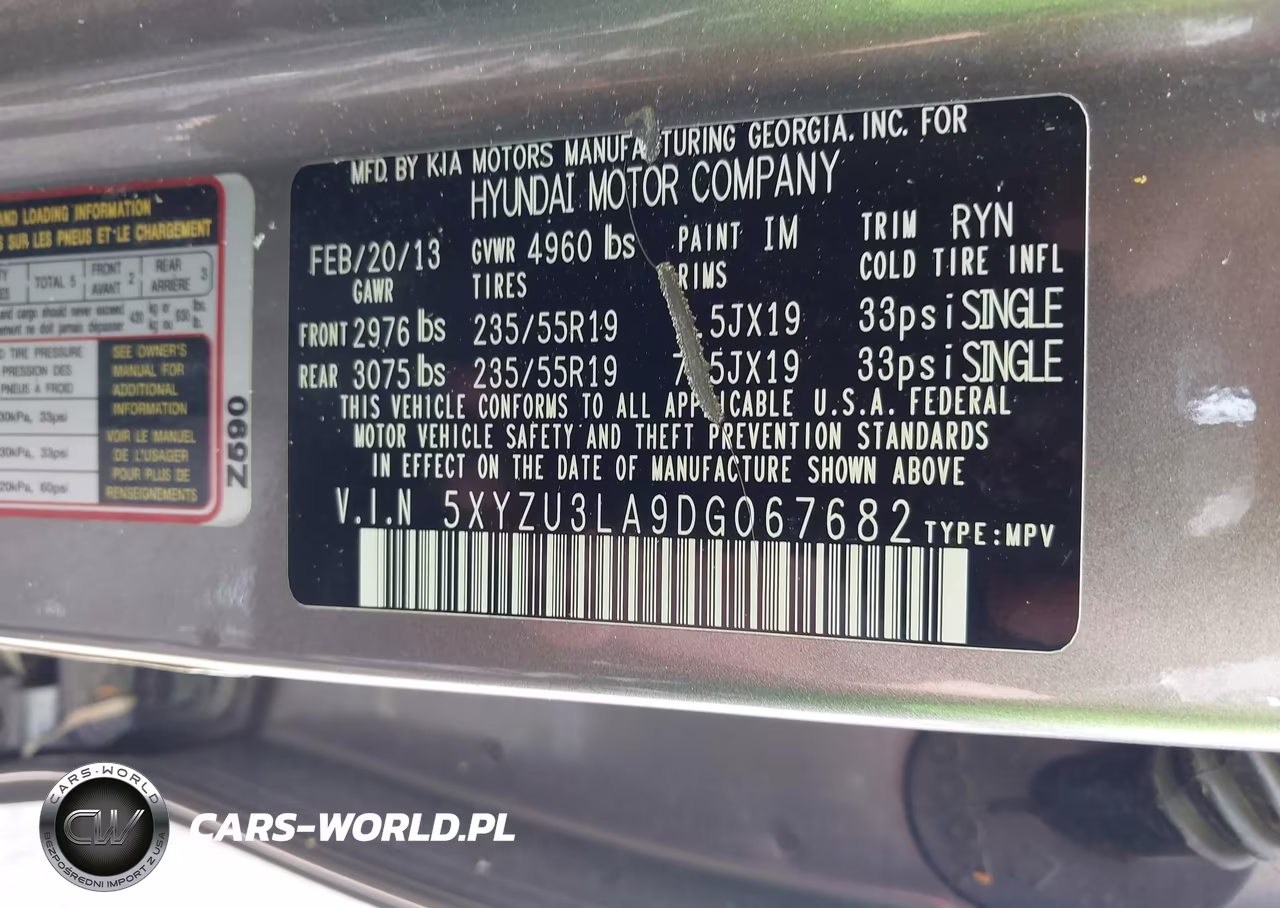 2013 Hyundai Santa Fe Sport 2.0T VIN:5XYZU3LA9DG067682 - 9