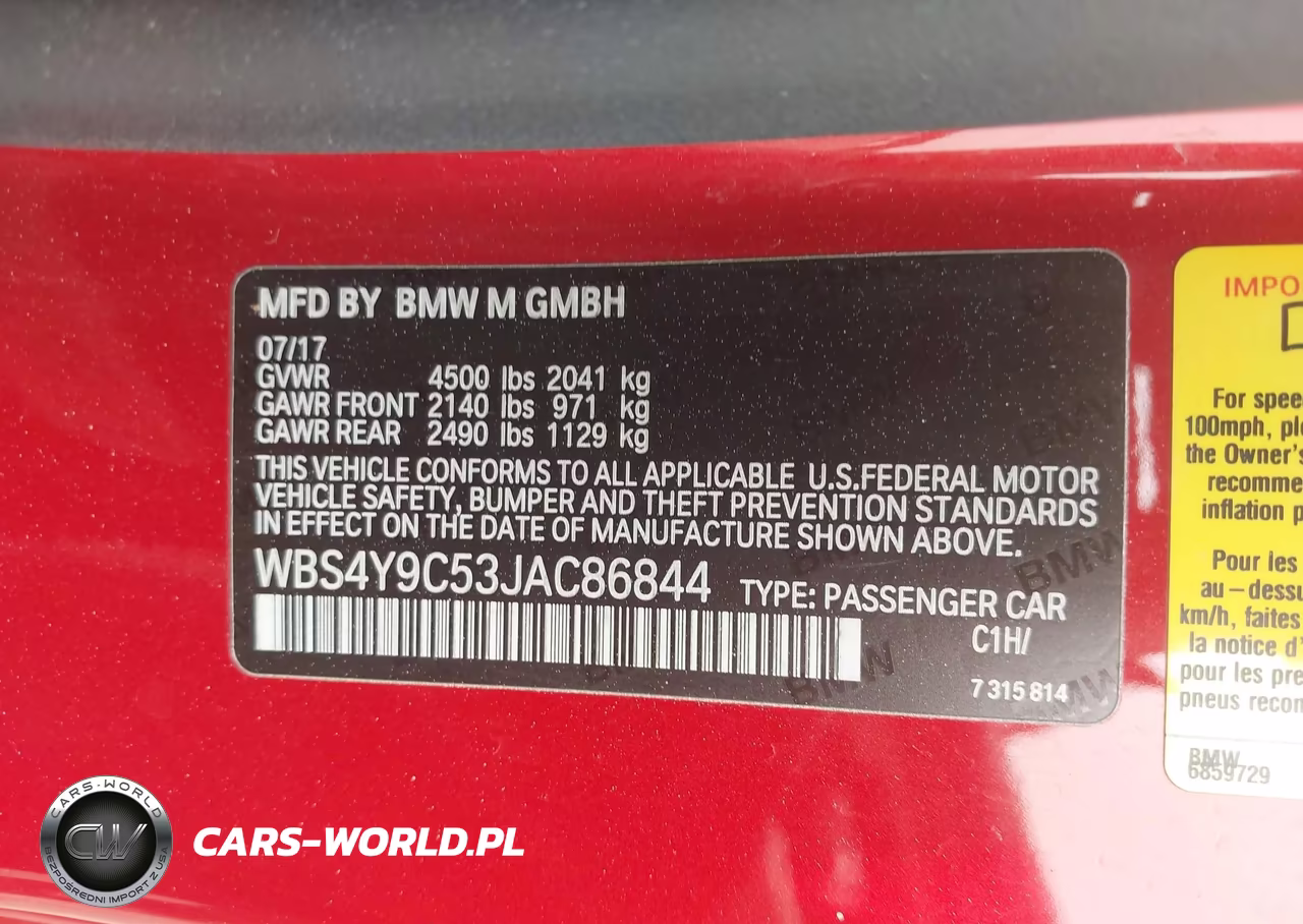 2018 BMW M4 VIN:WBS4Y9C53JAC86844 - 9