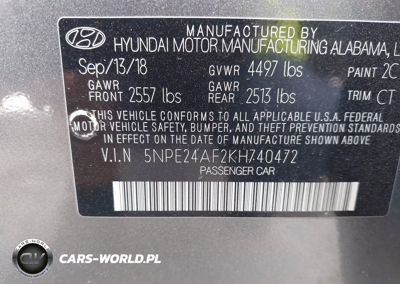 2019 Hyundai Sonata Se VIN:5NPE24AF2KH740472 - 9