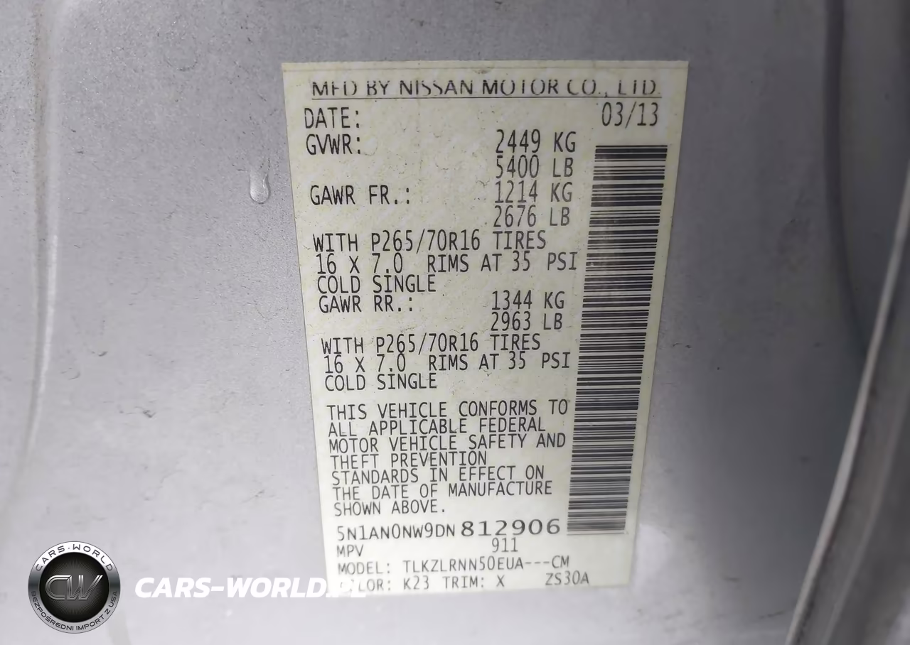 2013 Nissan Xterra S VIN:5N1AN0NW9DN812906 - 9