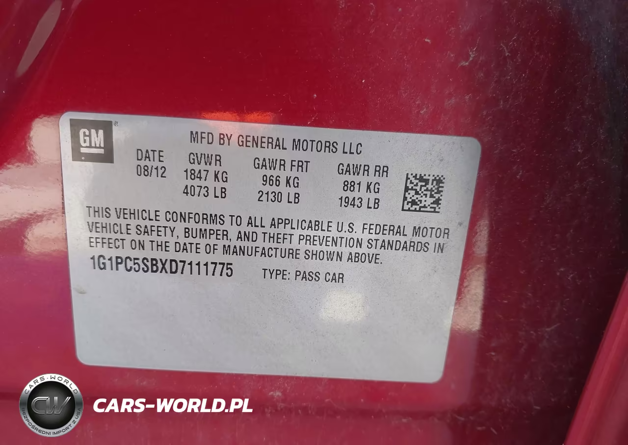 2013 Chevrolet Cruze 1Lt Auto VIN:1G1PC5SBXD7111775 - 9