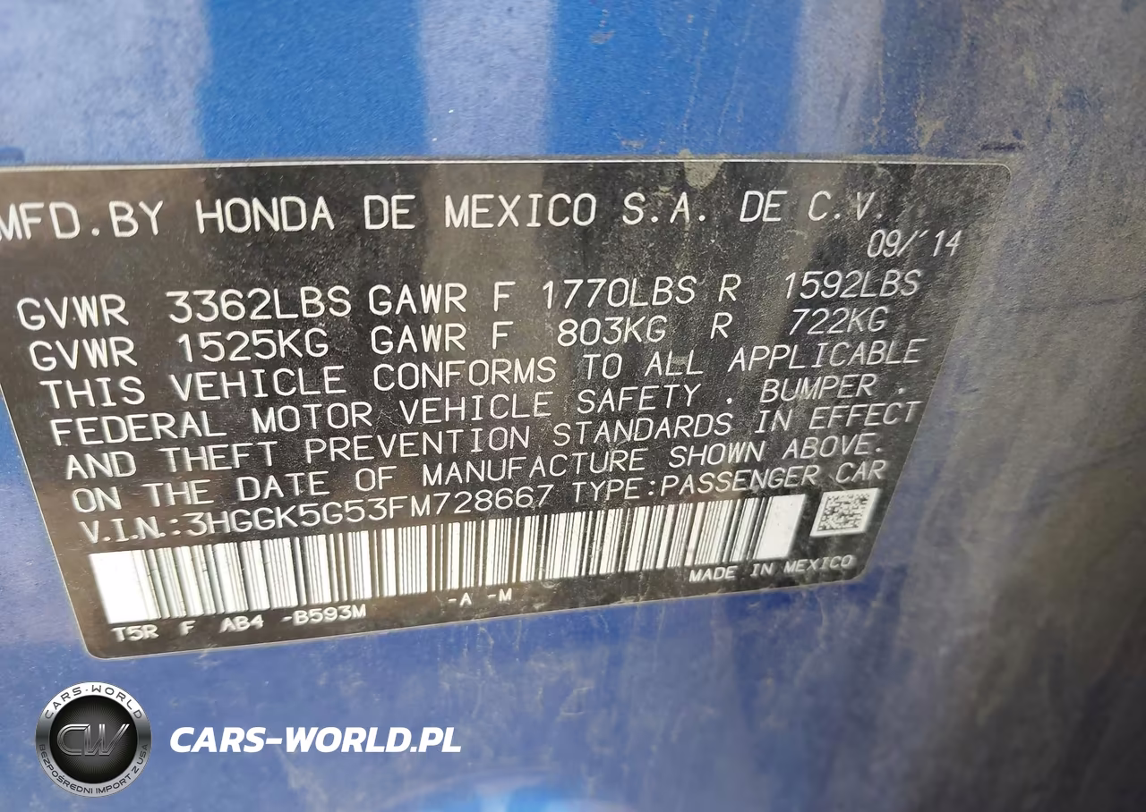 2015 Honda Fit Lx VIN:3HGGK5G53FM728667 - 9