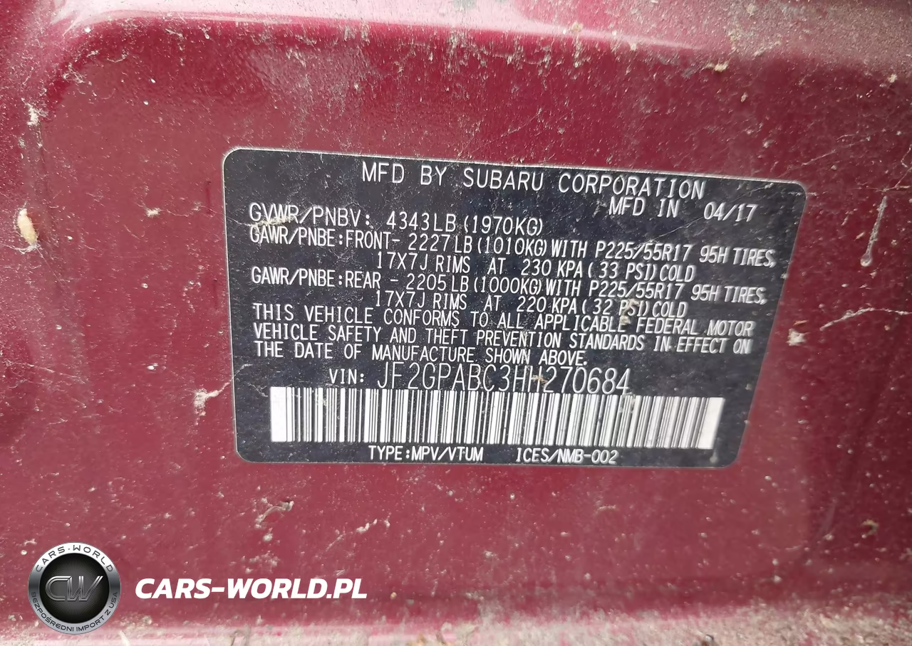 2017 Subaru Crosstrek 2.0I Premium VIN:JF2GPABC3HH270684 - 9