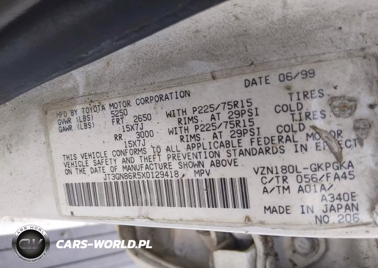 1999 Toyota 4Runner Sr5 V6 VIN:JT3GN86R5X0129418 - 9