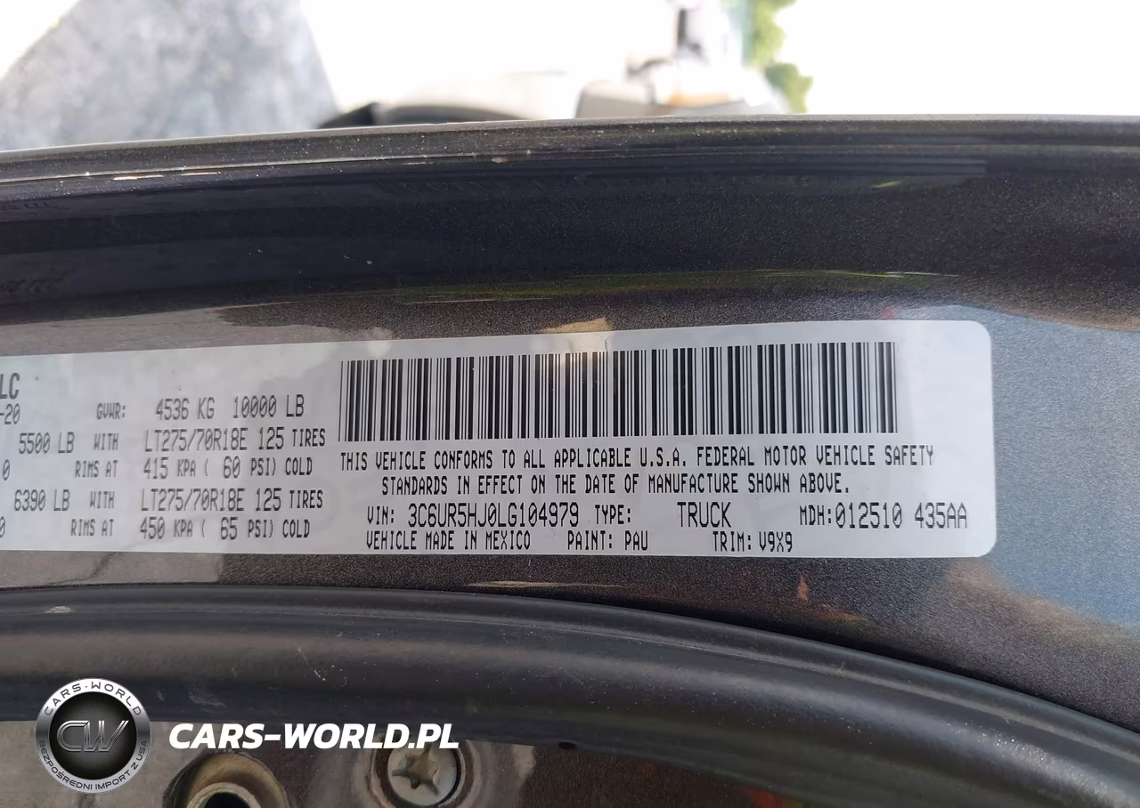 2020 Ram 2500 Tradesman 4X4 8' Box VIN:3C6UR5HJ0LG104979 - 9