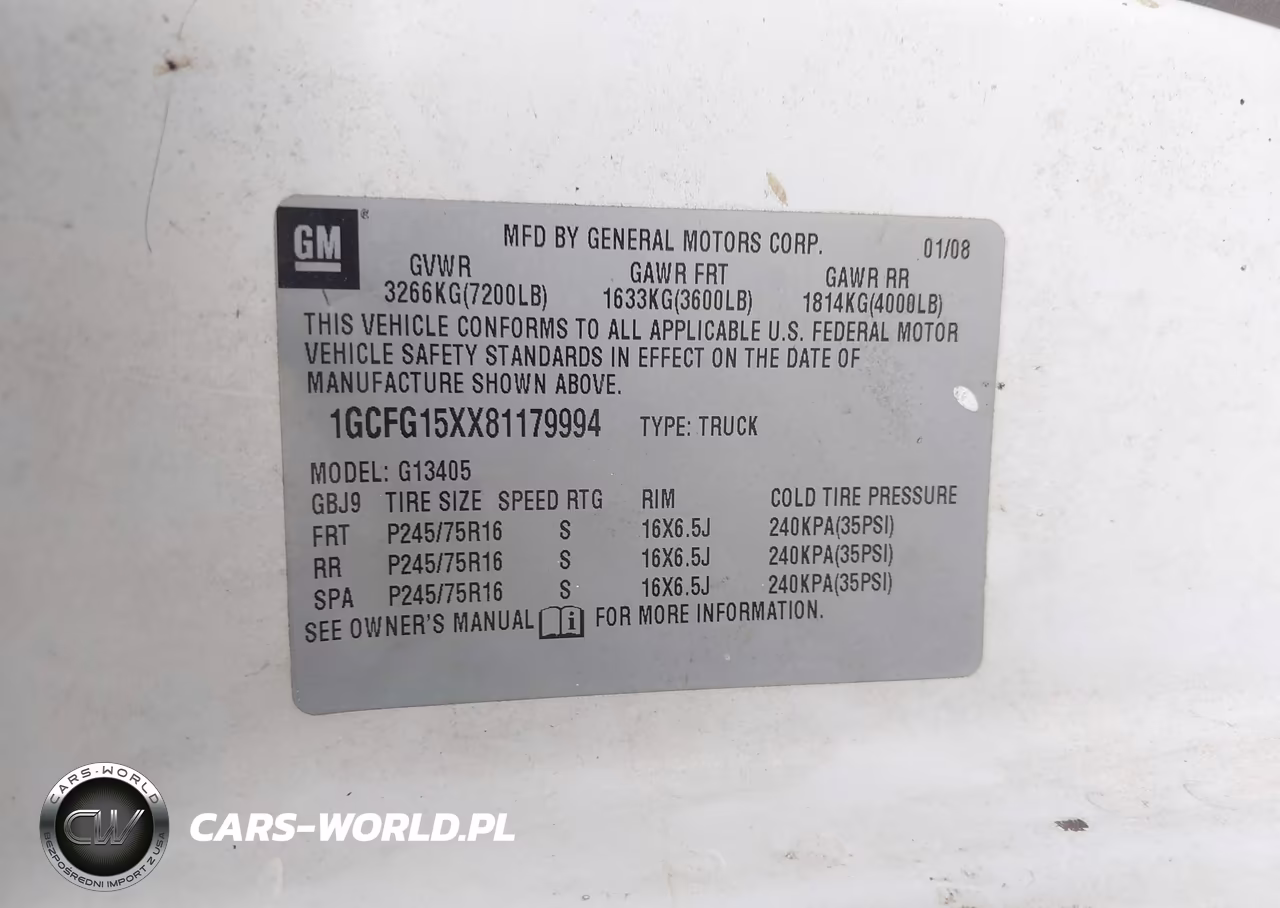2008 Chevrolet Express Work Van VIN:1GCFG15XX81179994 - 9