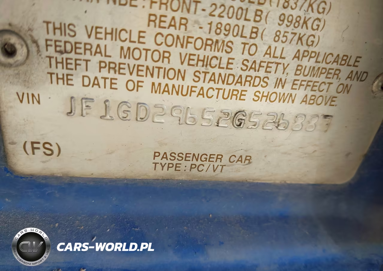 2002 Subaru Impreza Wrx VIN:JF1GD29652G526887 - 9