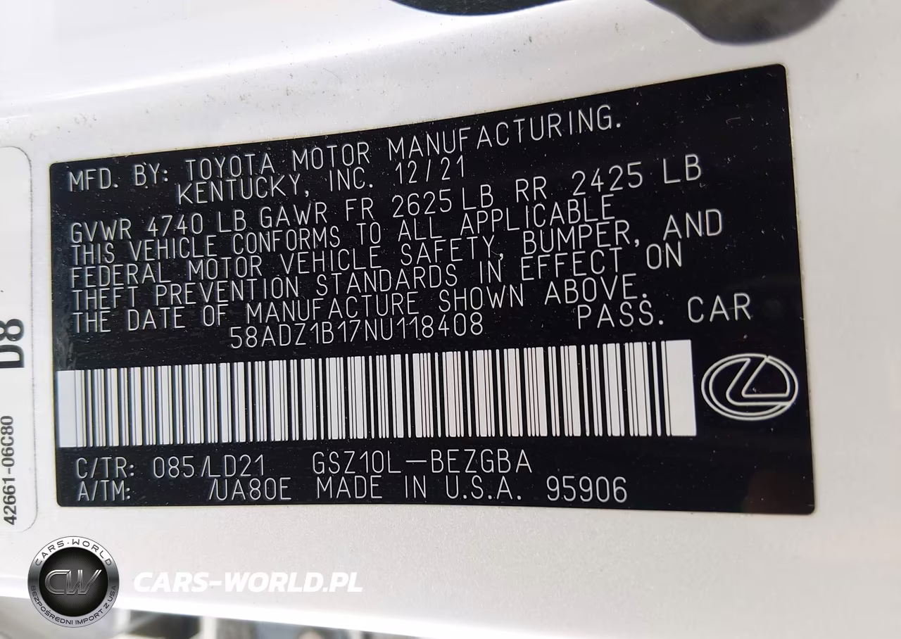 2022 Lexus Es 350 VIN:58ADZ1B17NU118408 - 9
