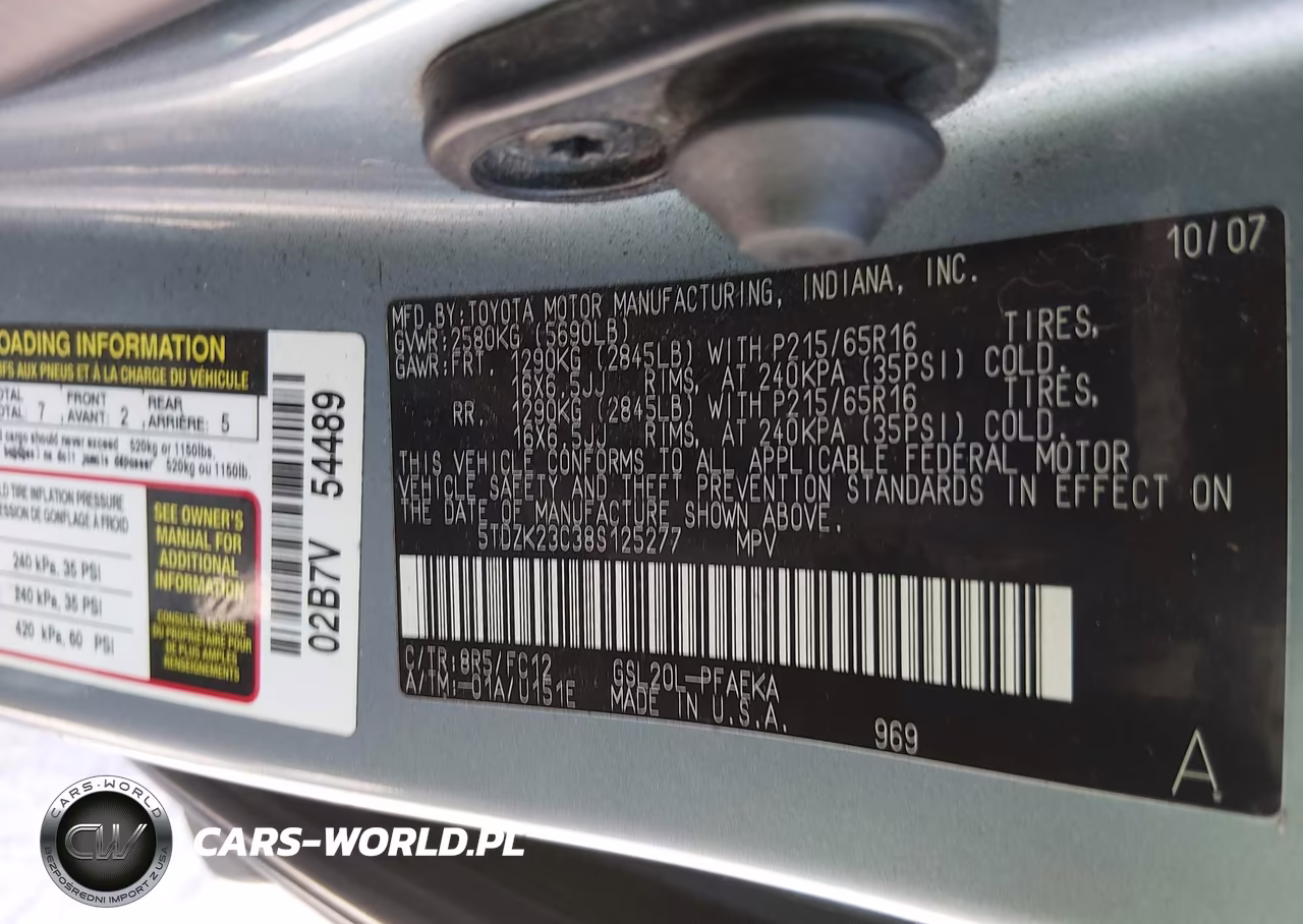 2008 Toyota Sienna Le VIN:5TDZK23C38S125277 - 9