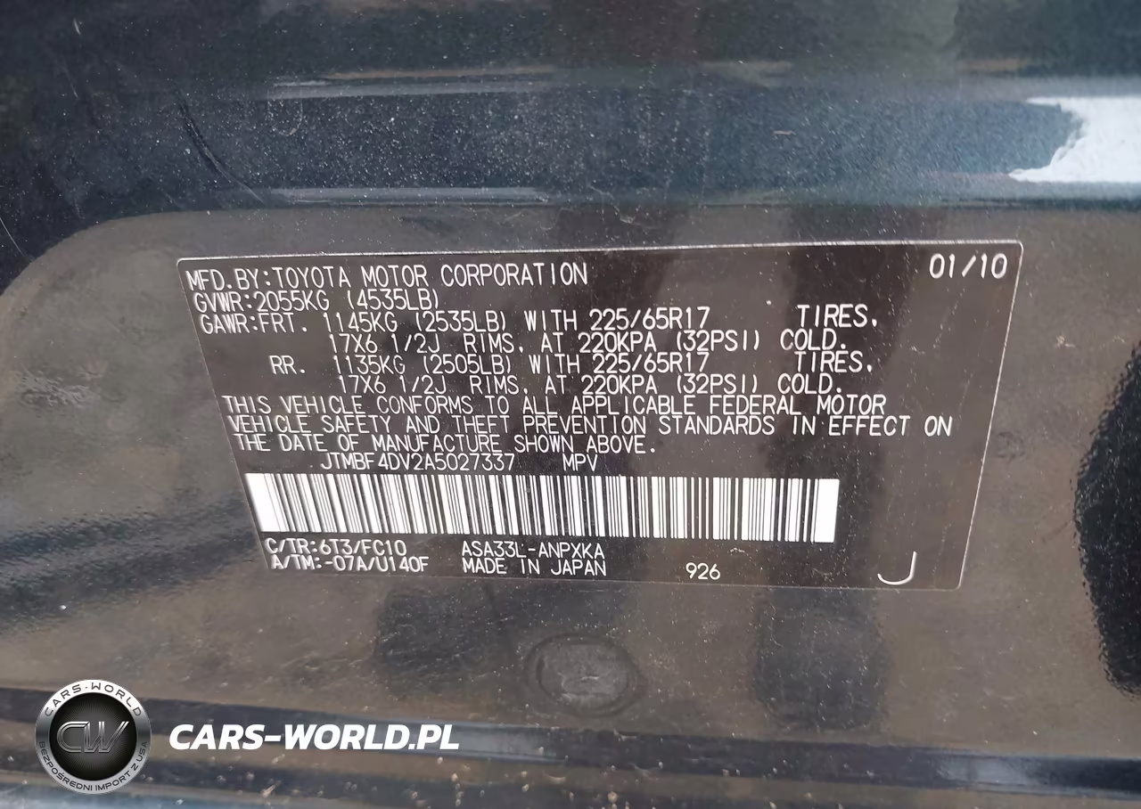 2010 Toyota Rav4 VIN:JTMBF4DV2A5027337 - 9