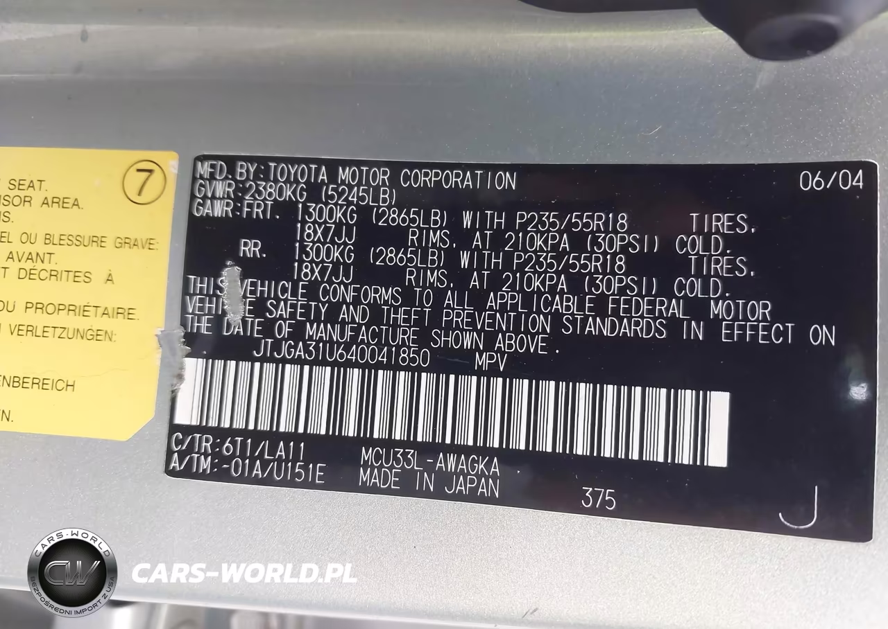 2004 Lexus Rx 330 VIN:JTJGA31U640041850 - 9
