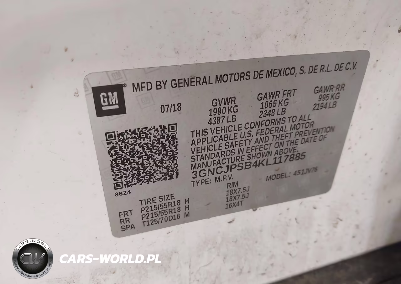 2019 Chevrolet Trax Lt VIN:3GNCJPSB4KL117885 - 9