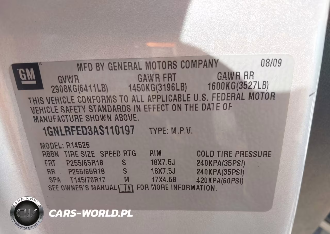 2010 Chevrolet Traverse Lt VIN:1GNLRFED3AS110197 - 9