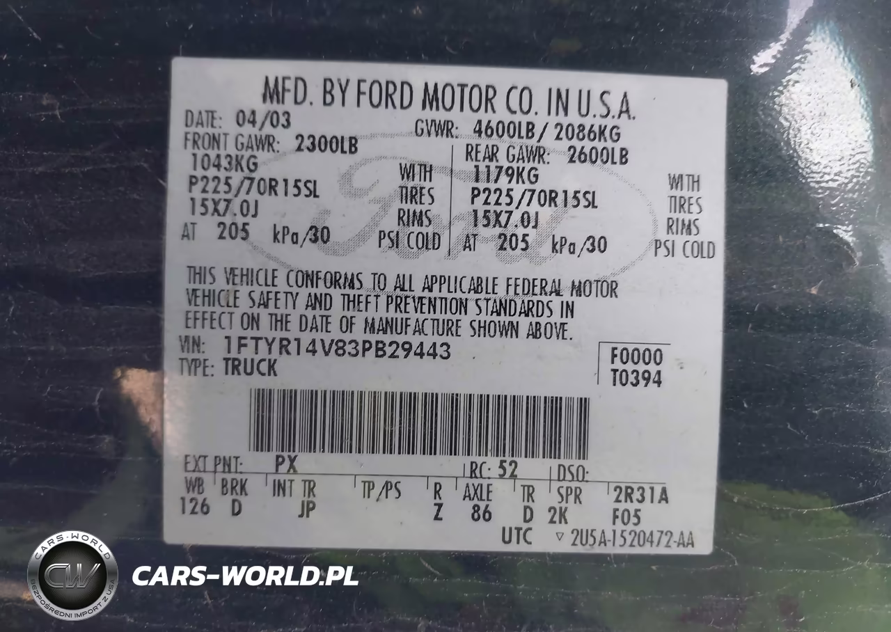 2003 Ford Ranger Edge-Tremor-Xl-Xlt VIN:1FTYR14V83PB29443 - 9