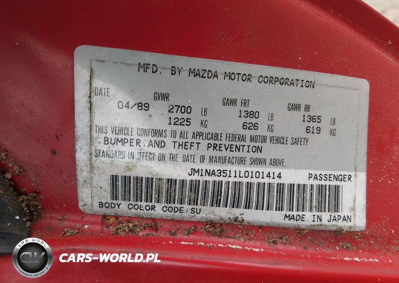 1990 Mazda Mx-5 Miata VIN:JM1NA3511L0101414 - 9