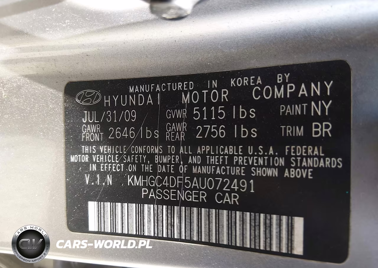 2010 Hyundai Genesis 4.6 VIN:KMHGC4DF5AU072491 - 9