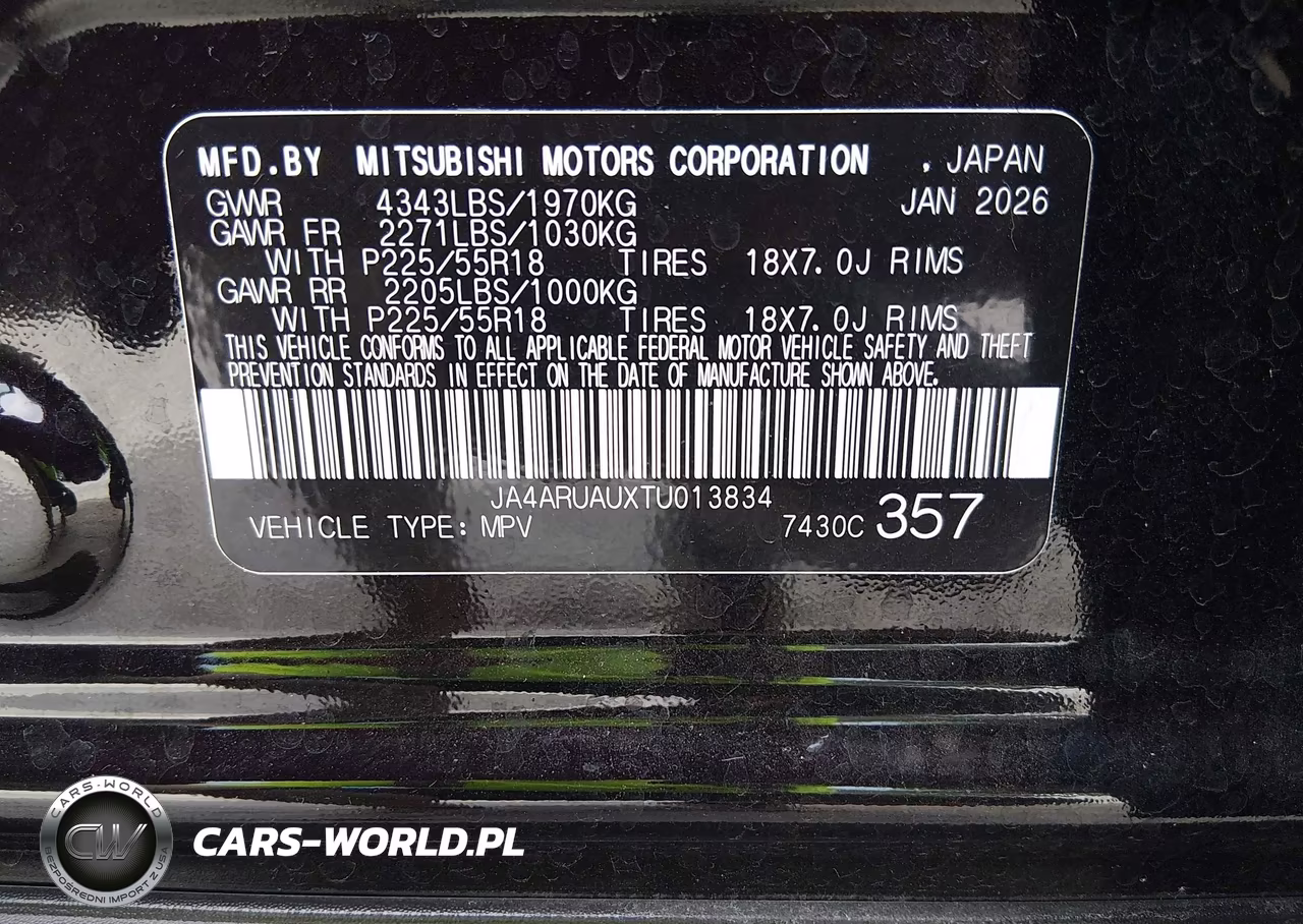 2026 Mitsubishi Outlander Sport 2.0 Es-2.0 Le-2.0 Ralliart-2.0 S-2.0 Se-2.0 Trail Edition VIN:JA4ARUAUXTU013834 - 9
