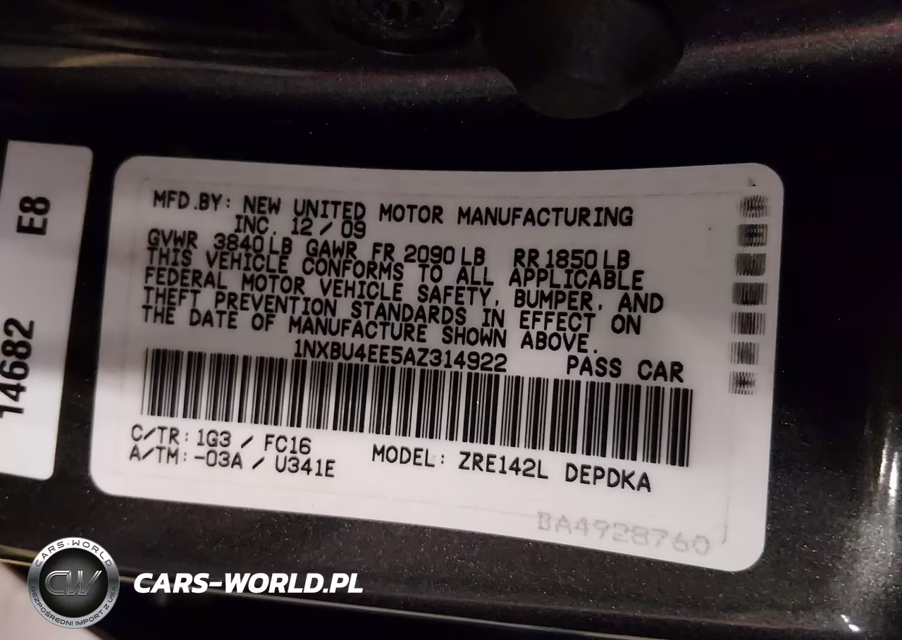 2010 Toyota Corolla Base VIN:1NXBU4EE5AZ314922 - 9