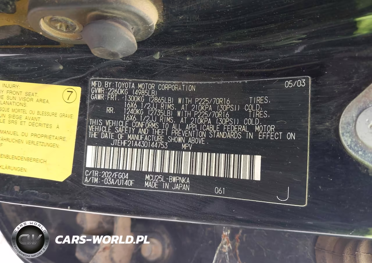 2003 Toyota Highlander V6 VIN:JTEHF21A430144753 - 9
