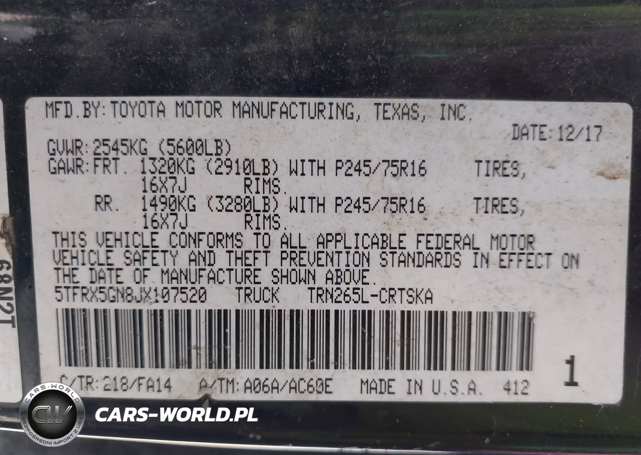 2018 Toyota Tacoma Sr VIN:5TFRX5GN8JX107520 - 9