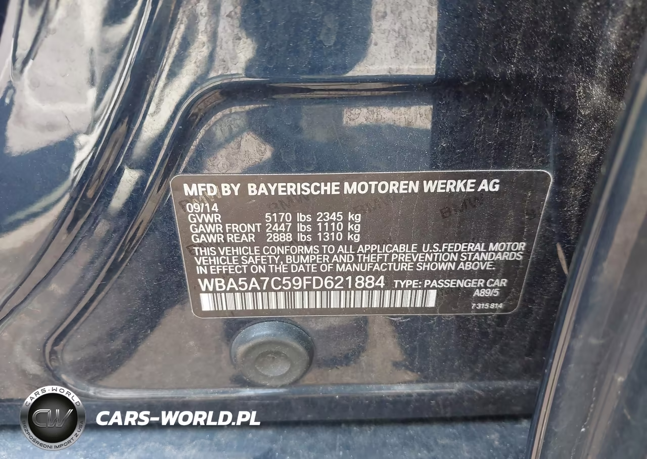 2015 BMW 528I xDrive VIN:WBA5A7C59FD621884 - 9