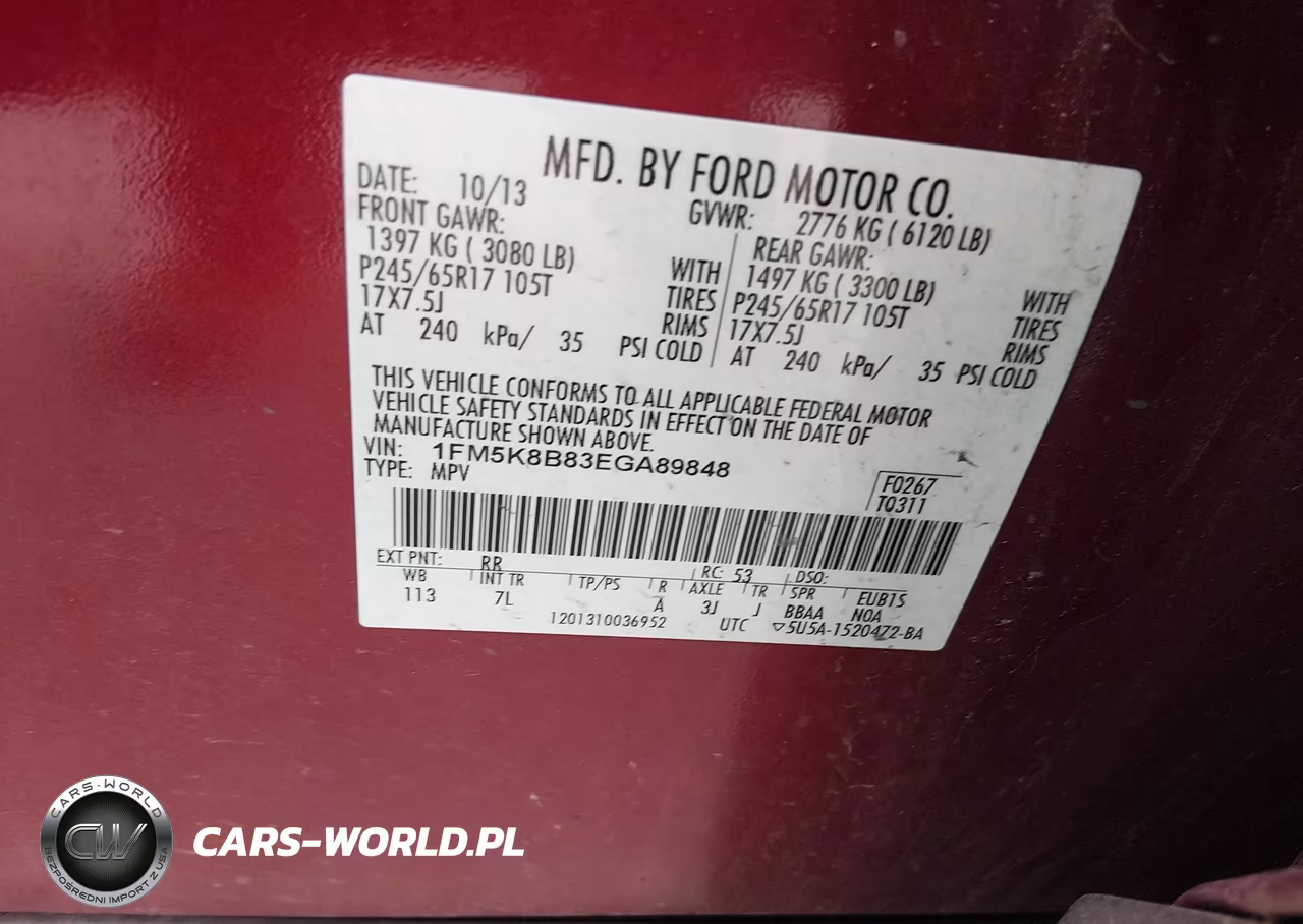 2014 Ford Explorer VIN:1FM5K8B83EGA89848 - 9