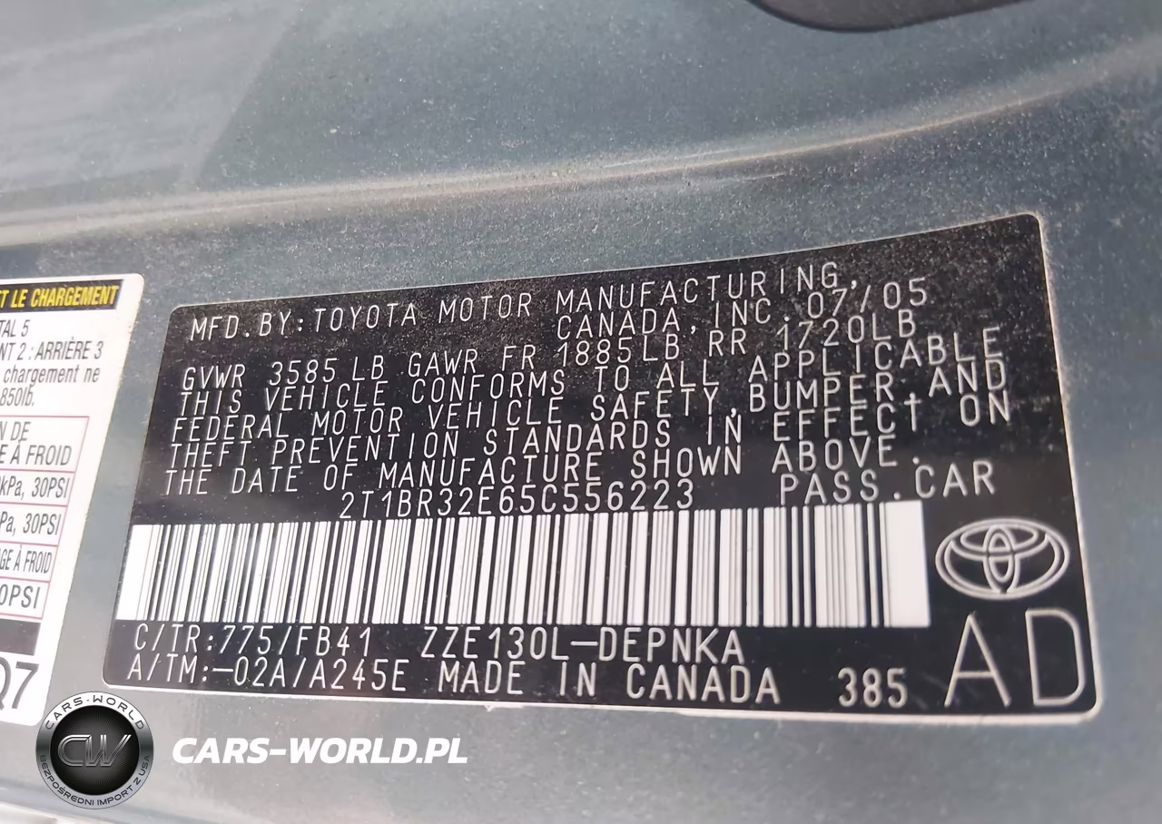 2005 Toyota Corolla Le VIN:2T1BR32E65C556223 - 9