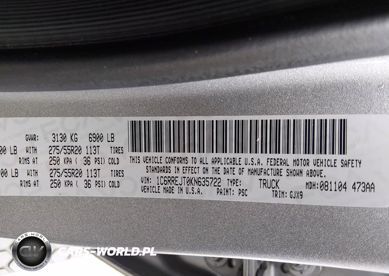 2019 Ram 1500 Laramie 4X2 5'7 Box VIN:1C6RREJT0KN635722 - 9
