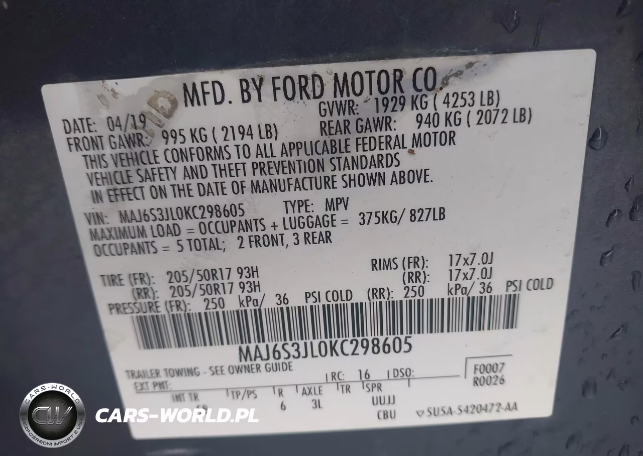 2019 Ford Ecosport Ses VIN:MAJ6S3JL0KC298605 - 9