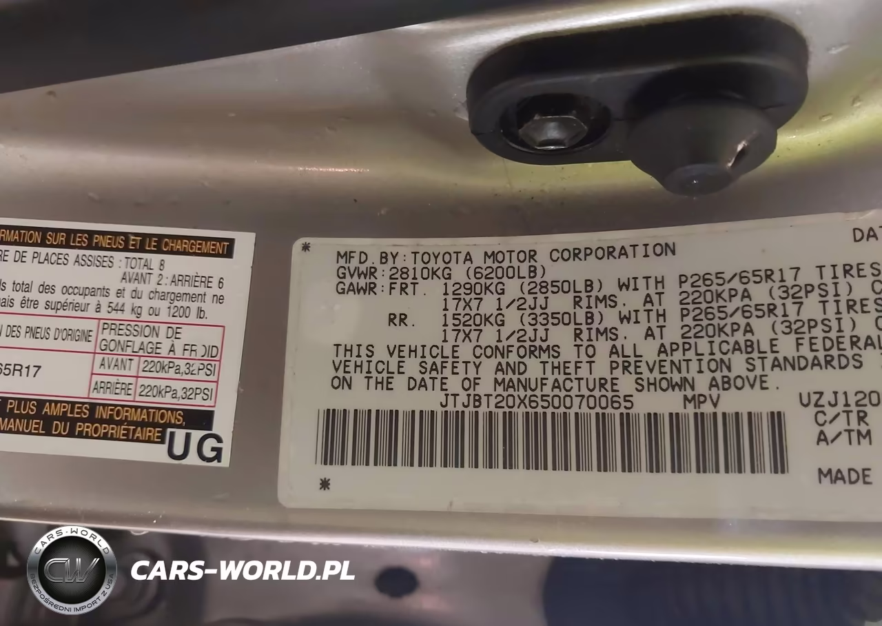 2005 Lexus Gx 470 VIN:JTJBT20X650070065 - 9