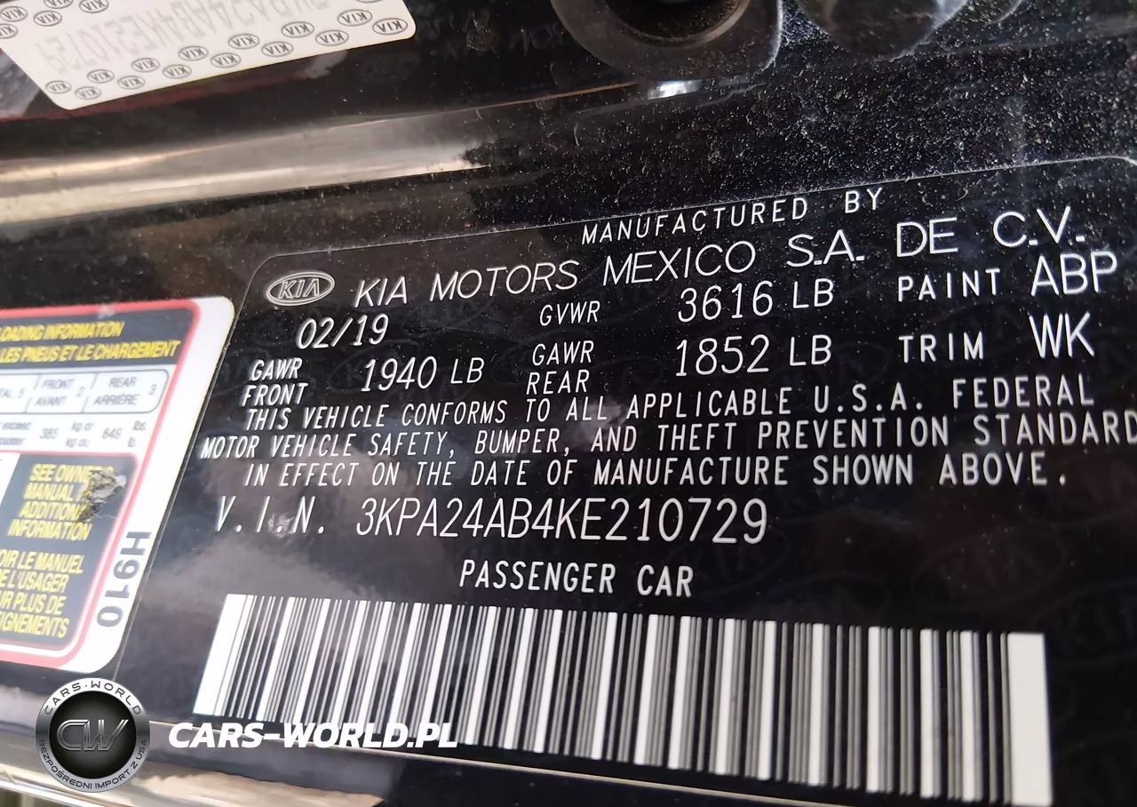 2019 Kia Rio Lx VIN:3KPA24AB4KE210729 - 9