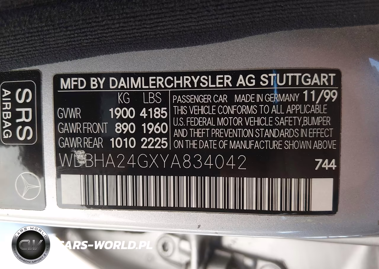 2000 Mercedes-Benz C 230 Kompressor VIN:WDBHA24GXYA834042 - 9