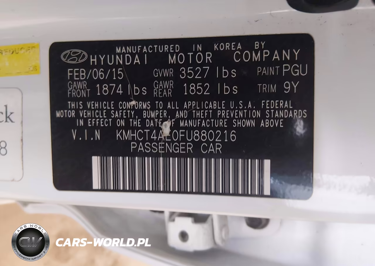 2015 Hyundai Accent Gls VIN:KMHCT4AE0FU880216 - 9