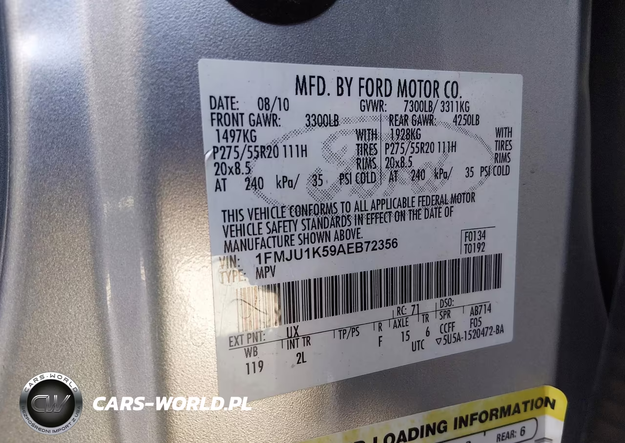 2010 Ford Expedition Limited VIN:1FMJU1K59AEB72356 - 9