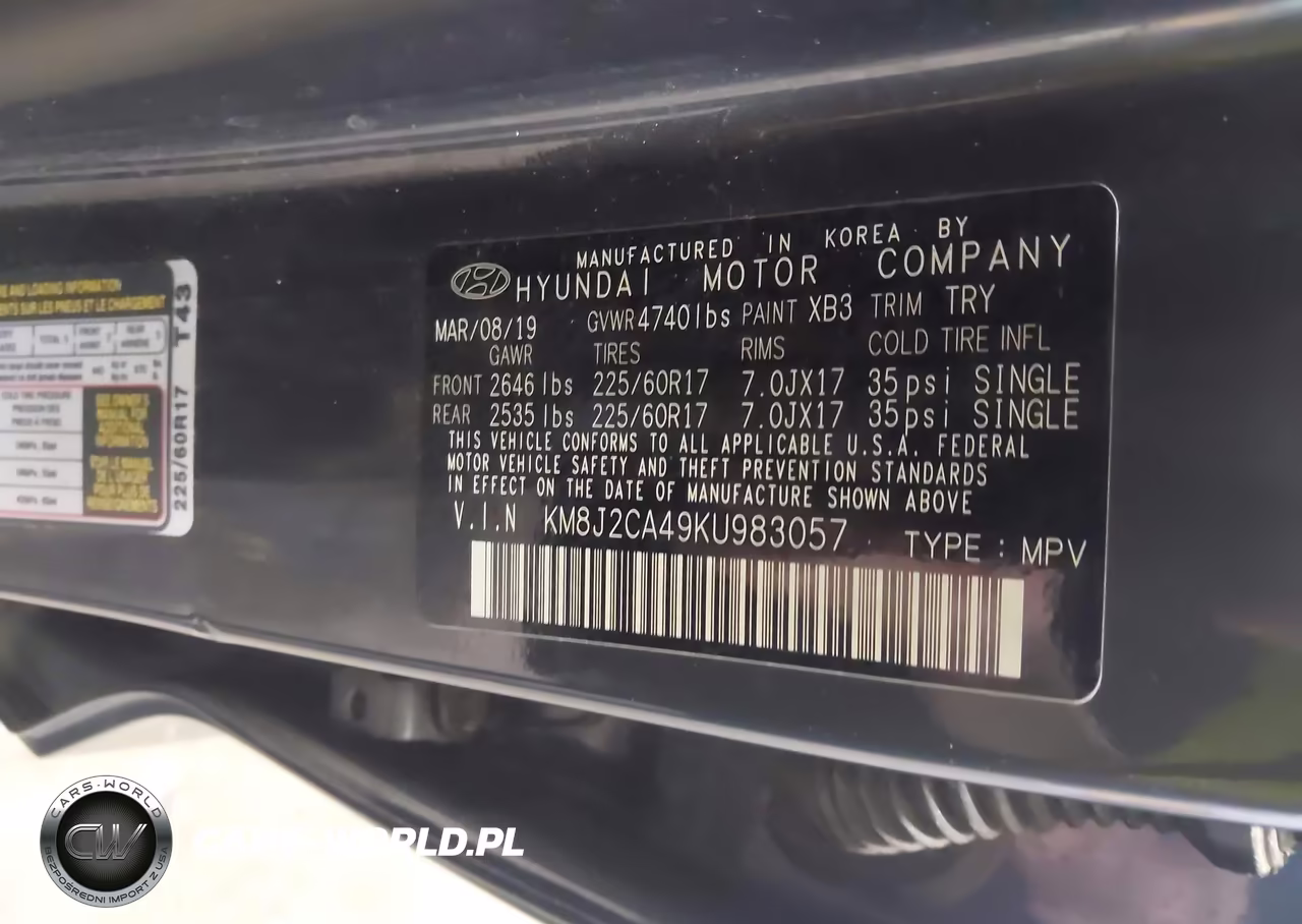 2019 Hyundai Tucson Se VIN:KM8J2CA49KU983057 - 9