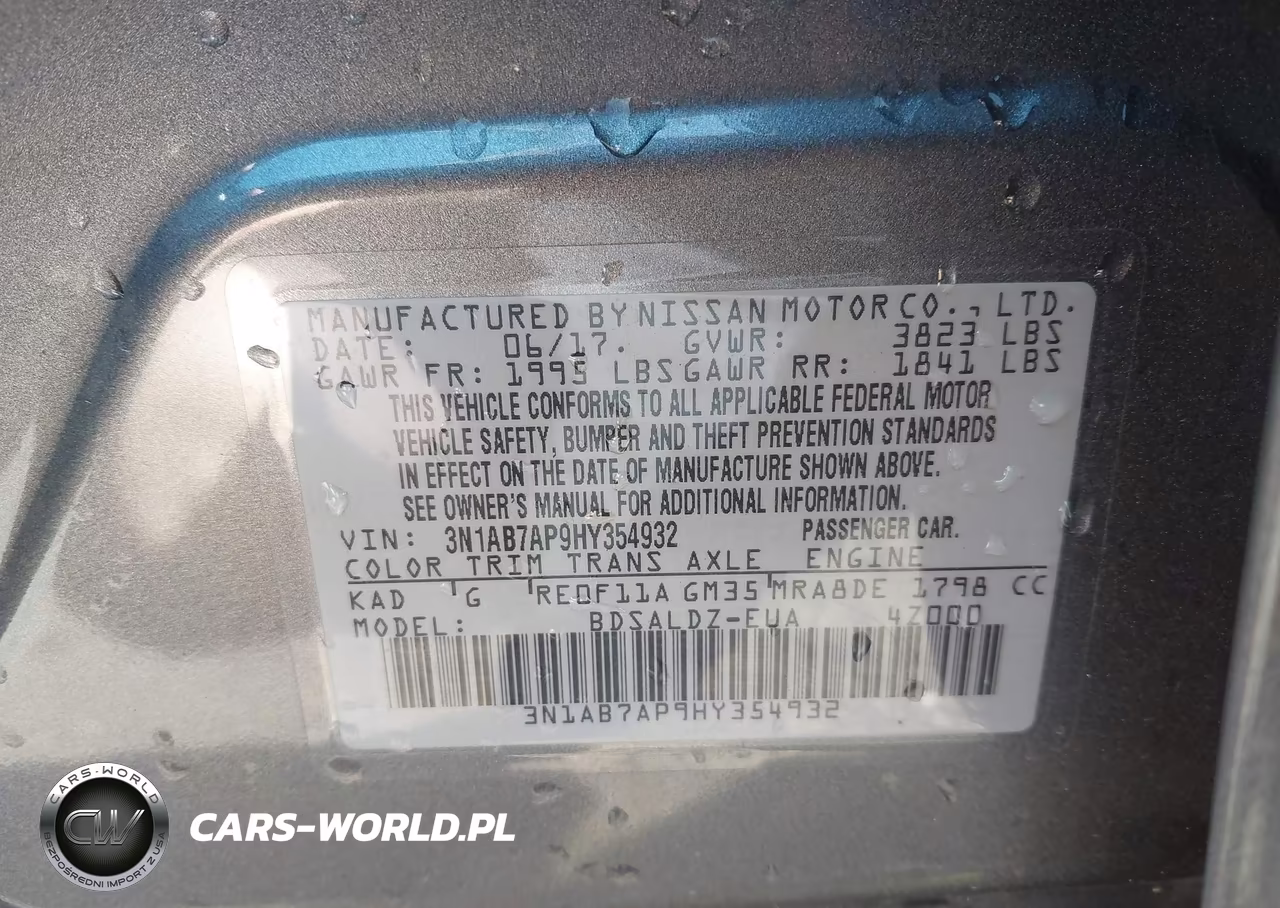 2017 Nissan Sentra Sv VIN:3N1AB7AP9HY354932 - 9