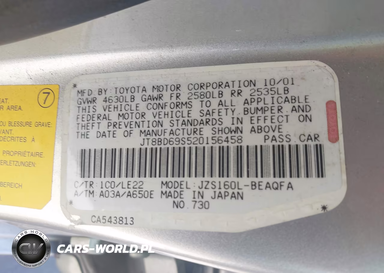 2002 Lexus Gs 300 VIN:JT8BD69S520156458 - 9
